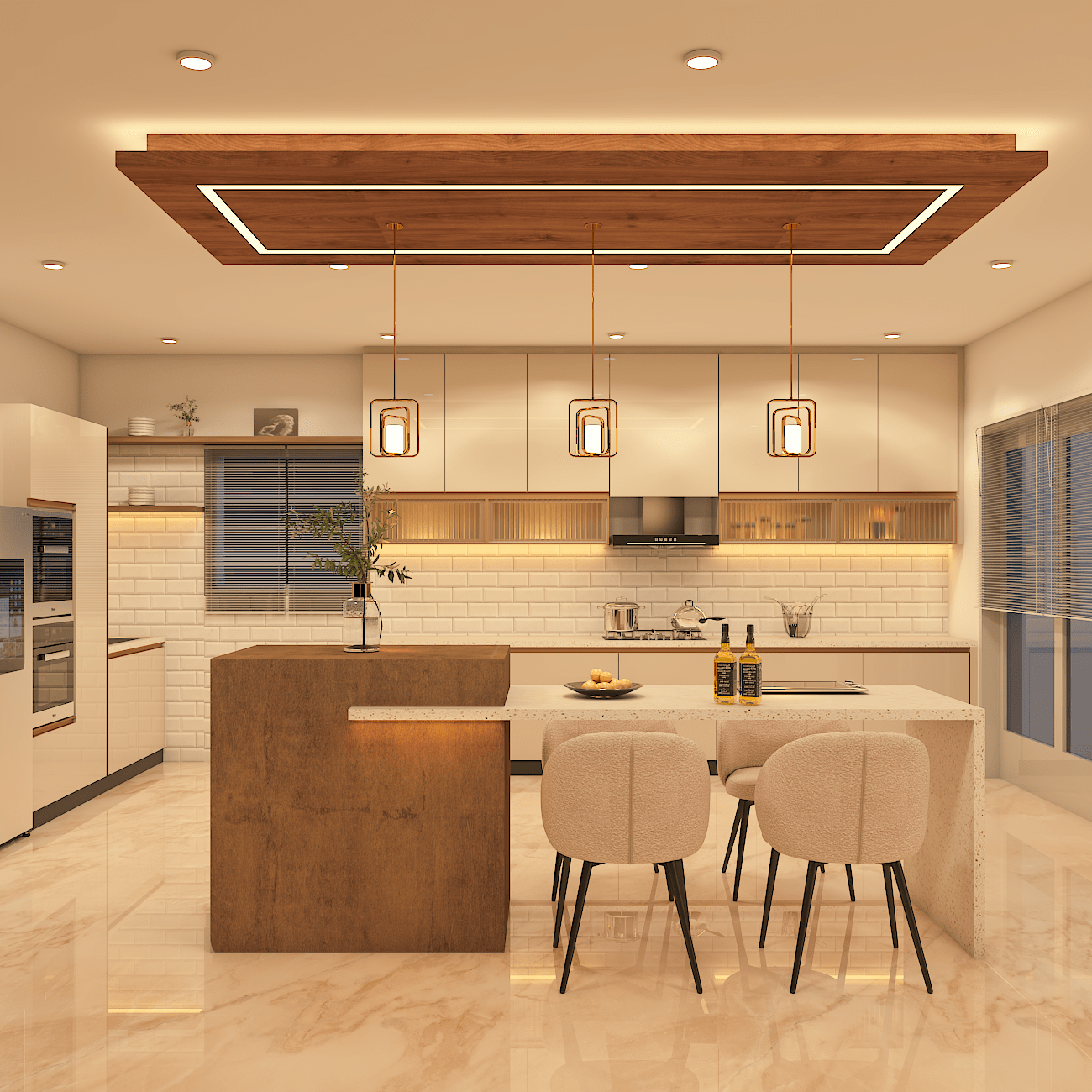 Modern Modular Open Kitchen Cabinet Design