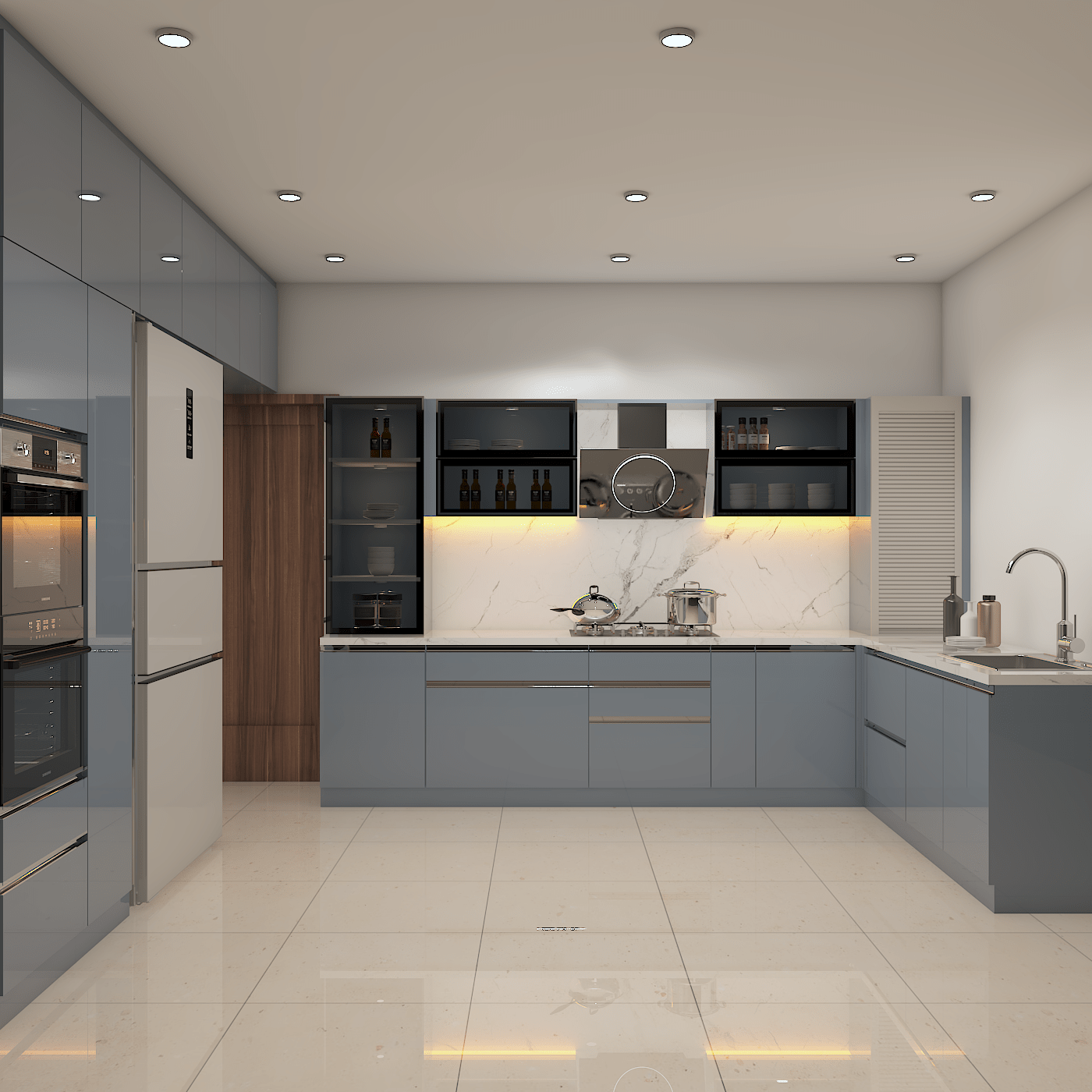 Modern Modular Open Kitchen Cabinet Design